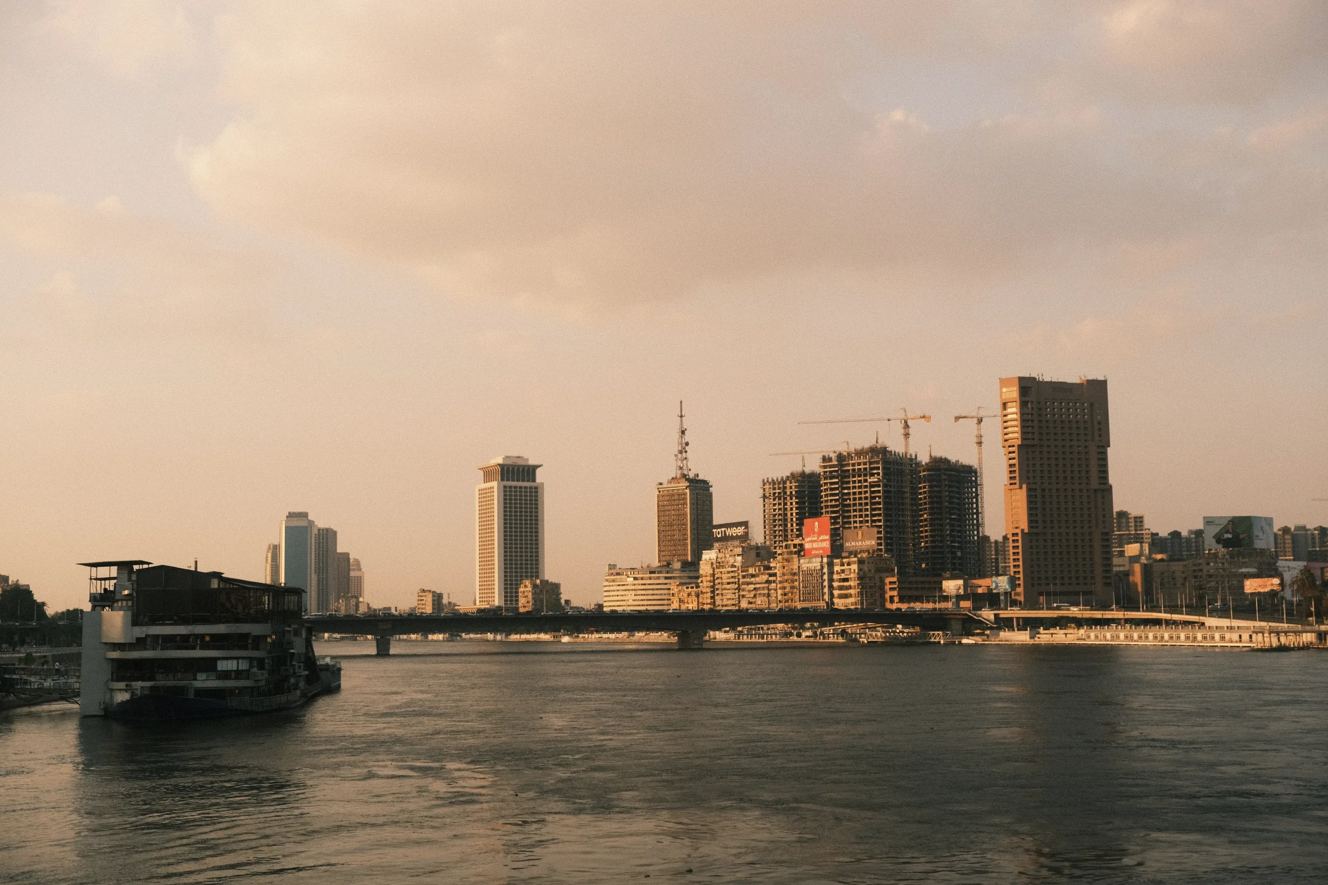 Cairo skyline and Egyptian architecture
