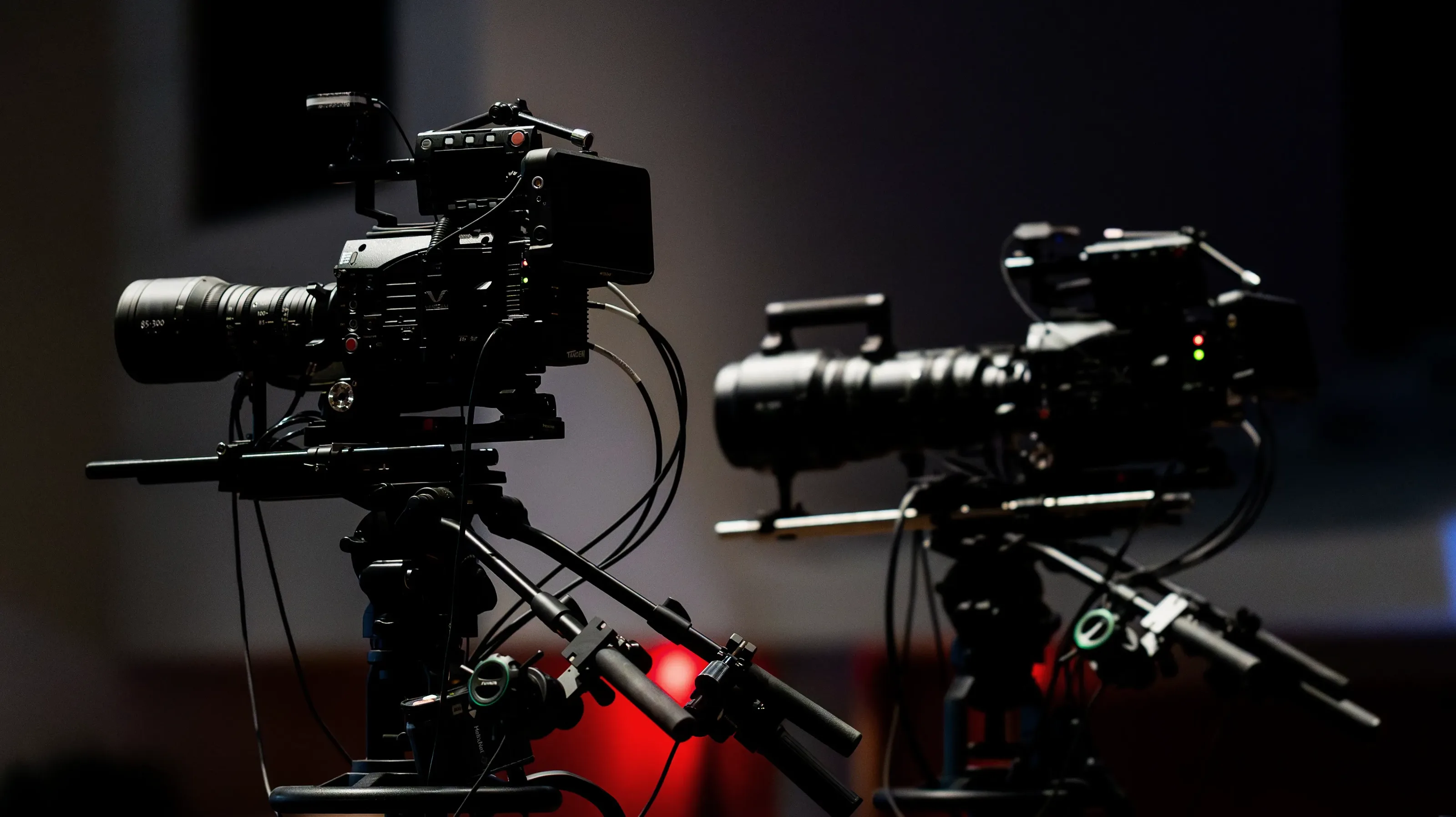 TV studio with professional lighting
